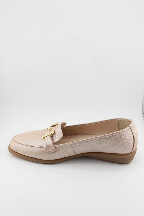 DFC Relax Metallic-Finish Leather Loafers with Buckle